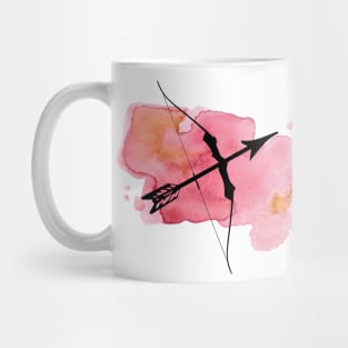 Bow and Arrow in Pink Watercolor Mug